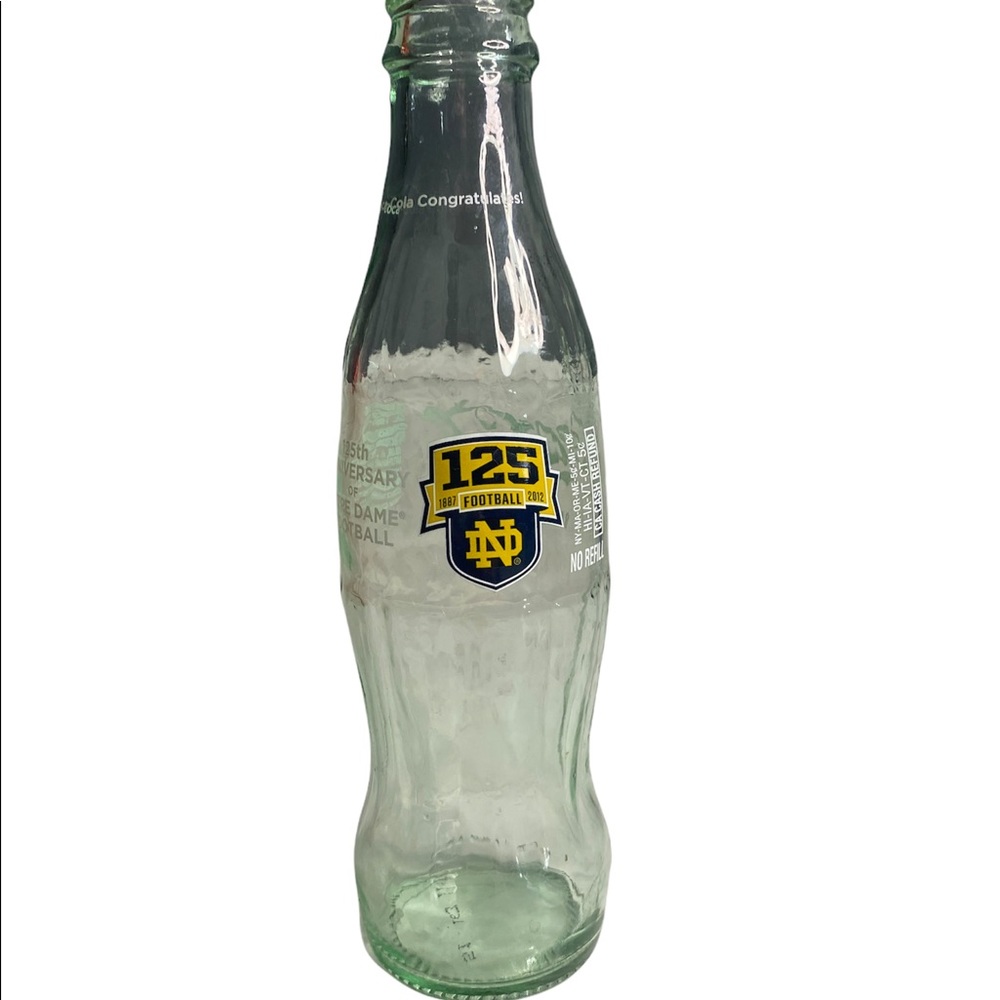 Coca cola 8 oz bottle Notre Dame Fighting Irish 125 Anniversary commemorative